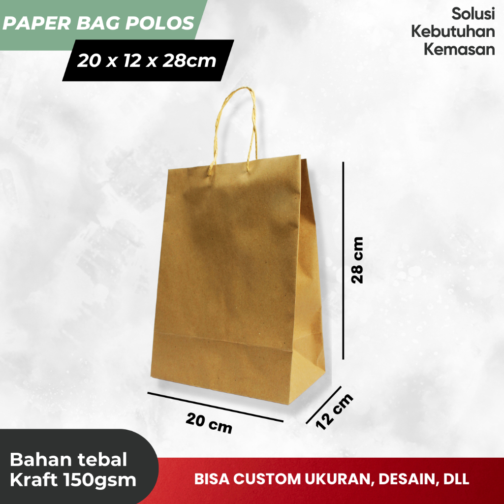 

Paperbag/ Paper Bag Souvenir / Tas Kertas ukuran 20 x 12 x 28cm