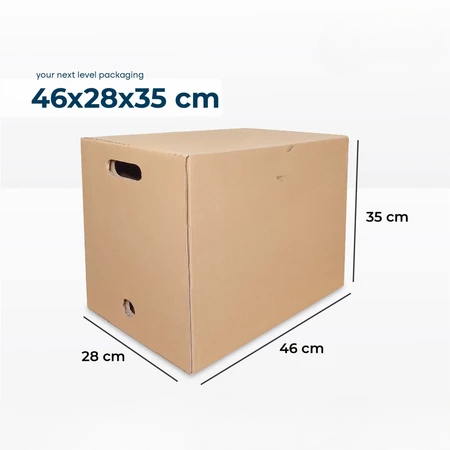 

( 10 pcs ) dus asrip coklat polos single wall packing dokumen file besar kantor kardus handle penyimpanan kas keluar masuk 46x28x35 cm