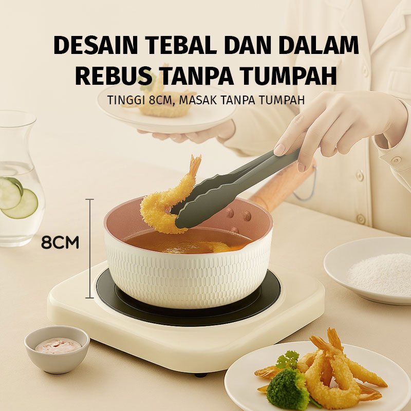 Voucher 30KBonbox Panci Anti Lengket Panci Mpasi 18Cm Mini Saucepan Premium Multifungsi Untuk Kompor