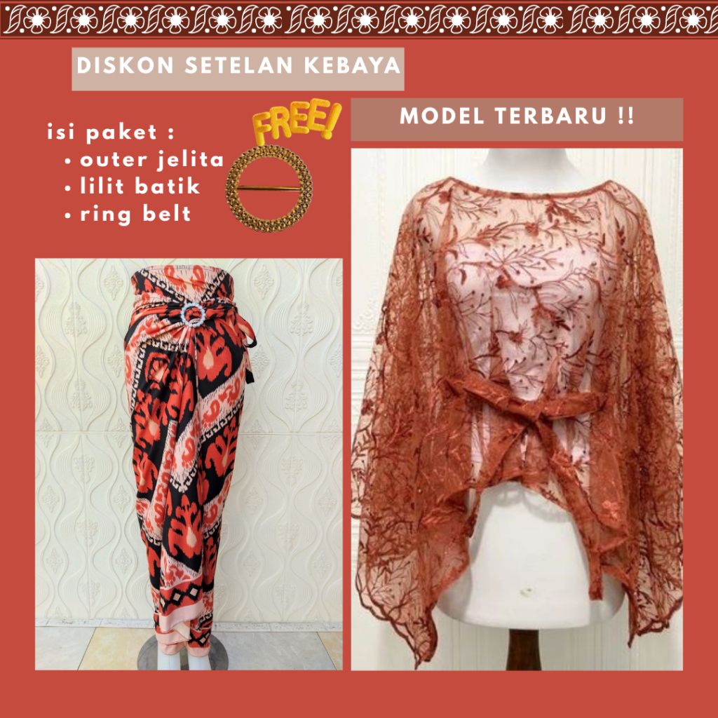 Setelan Kebaya One Set Kebaya Modern Baju Kondangan Kebaya Wisuda Kebaya Kekinian Kebaya Remaja One 