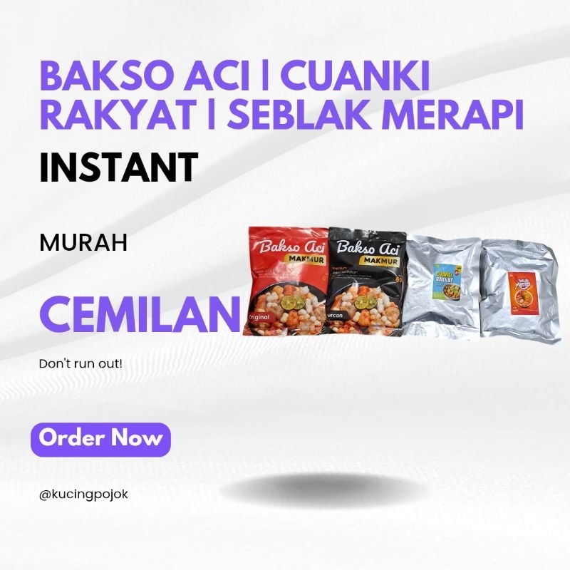 

Bakso Aci Cuanki Rakyat Seblak Mercon Instant Murah