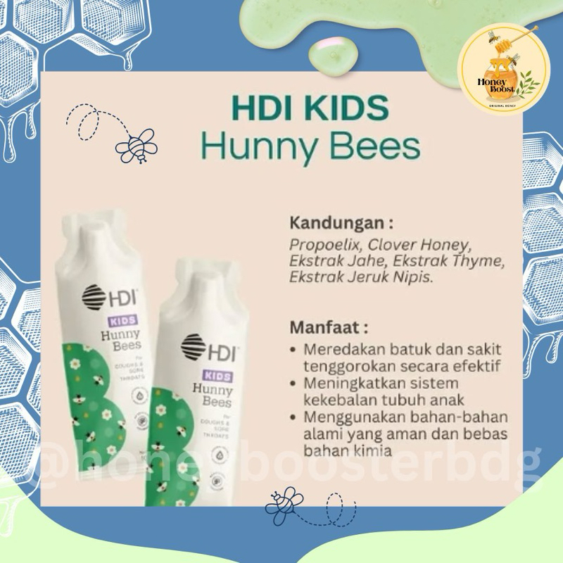 HDI KIDS Hunny Bees obat batuk anak herbal / kids 3 / honey bee pollens
