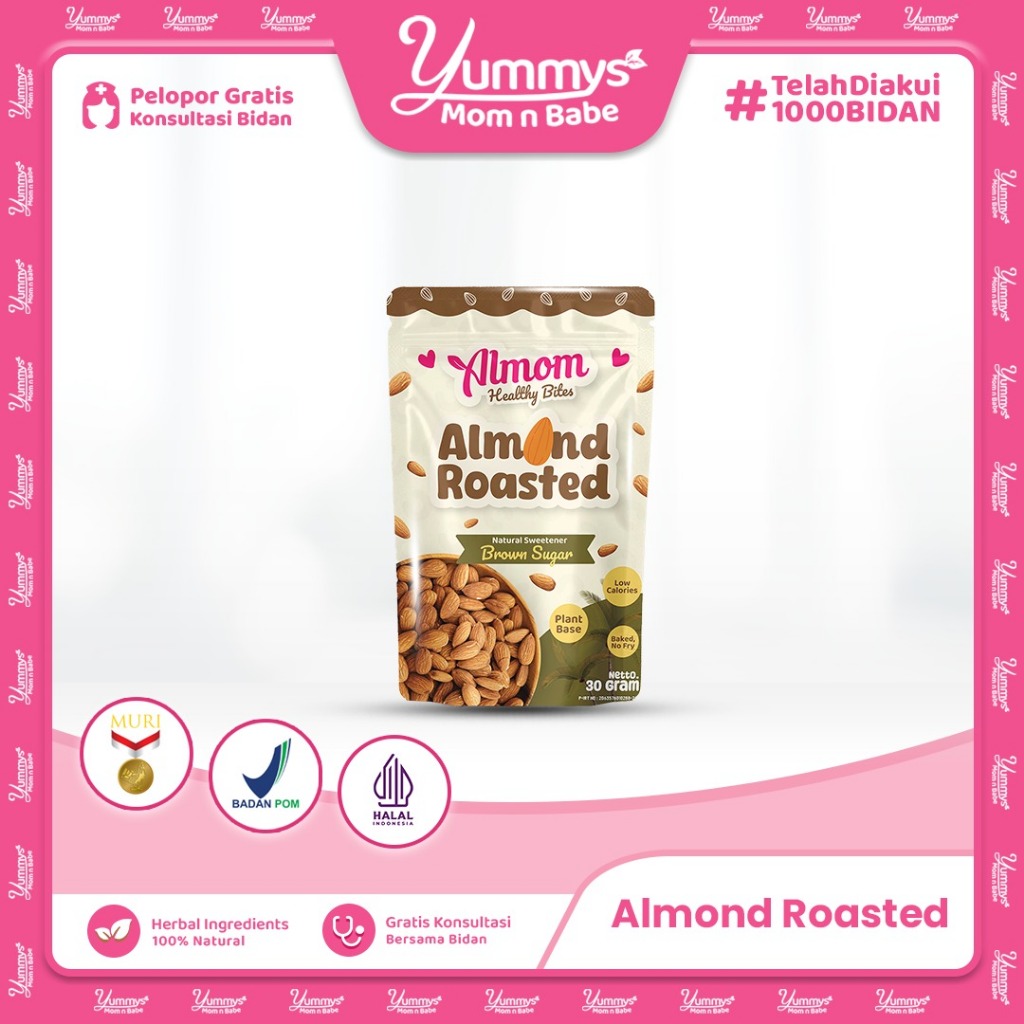

Almom Roasted - Kacang Almond Panggang | Camilan Sehat Bumil Busui Bantu Stimulasi ASI Lancar