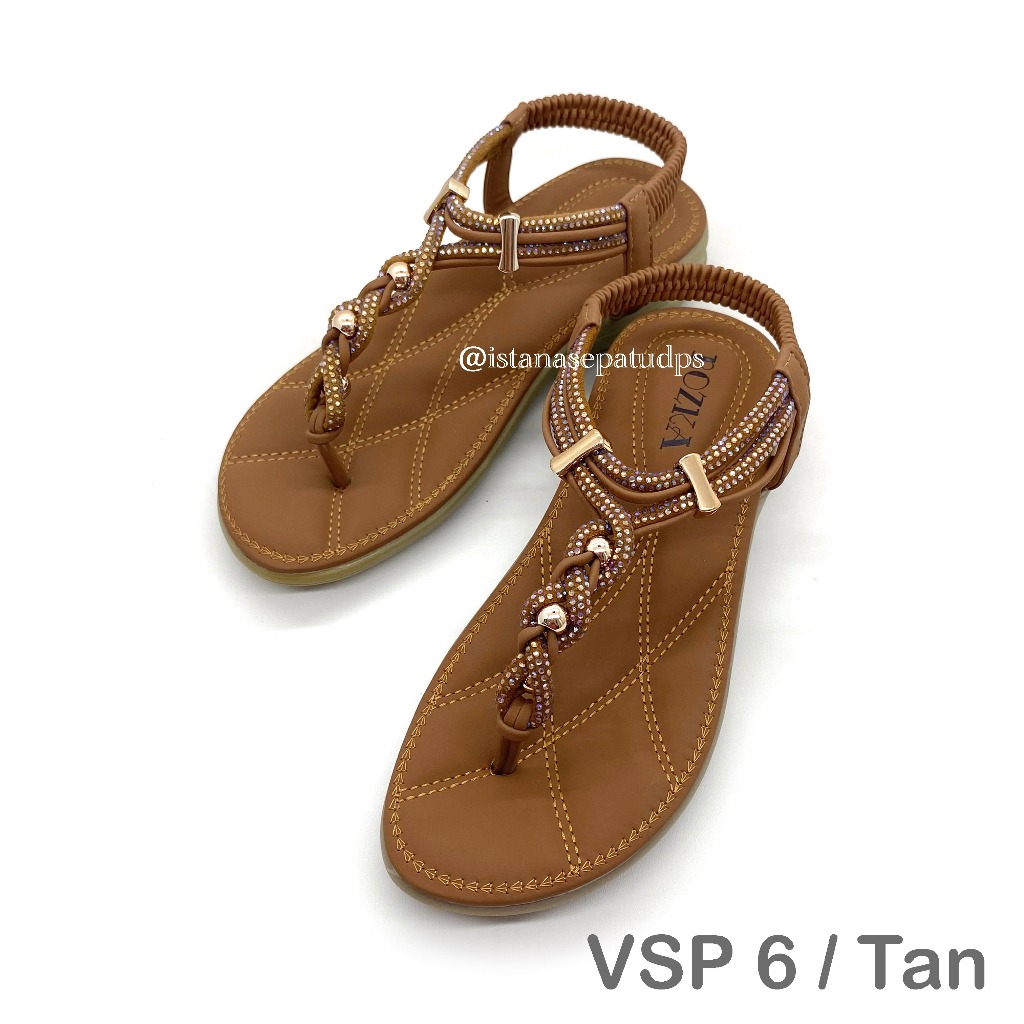 Sandal Kenip Fashion Wanita Bozka VSP 6, Tan, Nyaman dipakai