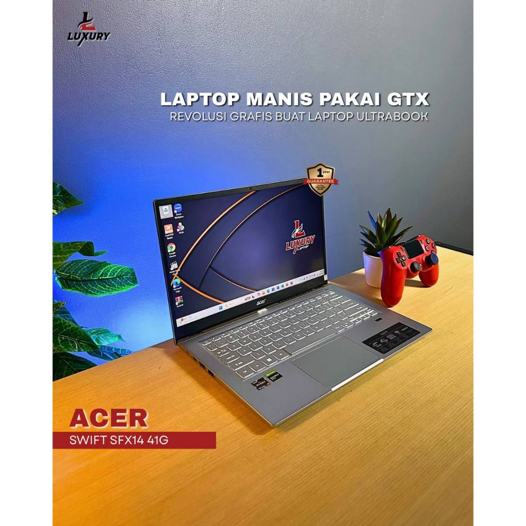 LAPTOP ACER SWIFT SFX14 41G SLIM 7 RYZEN 5K NVIDIA GTX 1650 4GB SSD RAM DDR4 4266MHZ BACKLIGHT FINGE