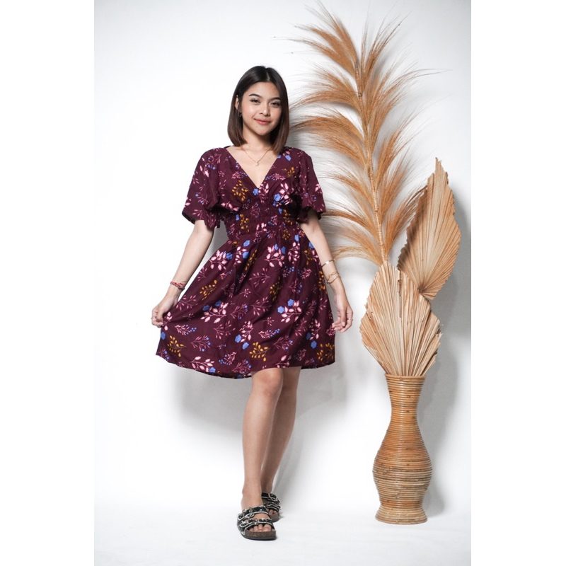 Dress Wika Motif Garden Flow Bali Terlaris 2025