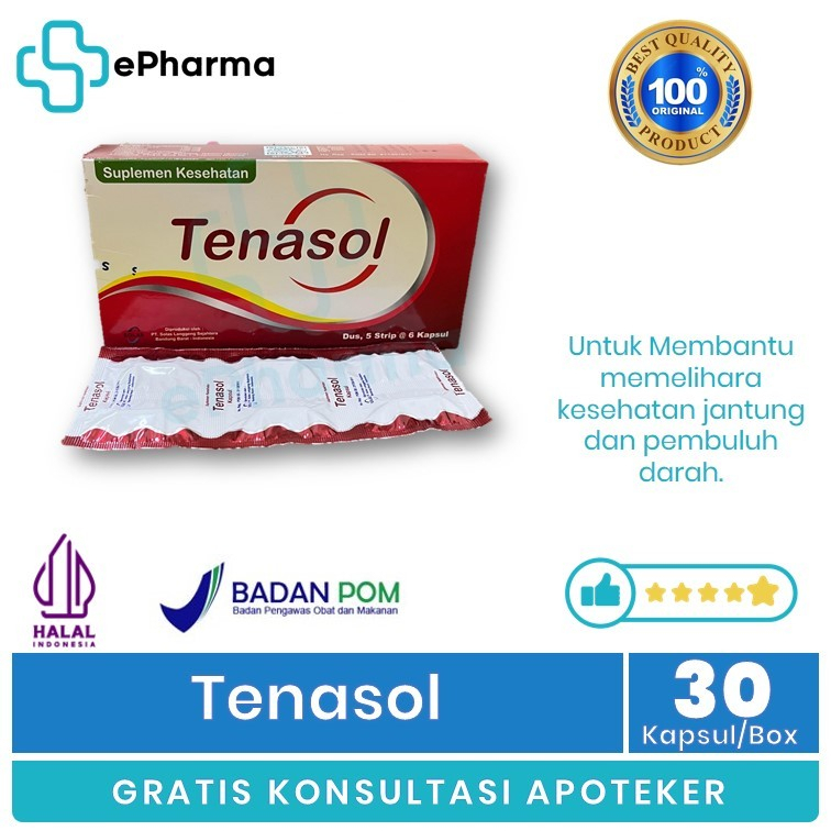 Tenasol  | Suplemen kesehatan jantung pembuluh darah, CoEnzyme Q10, glutathione antioksidan