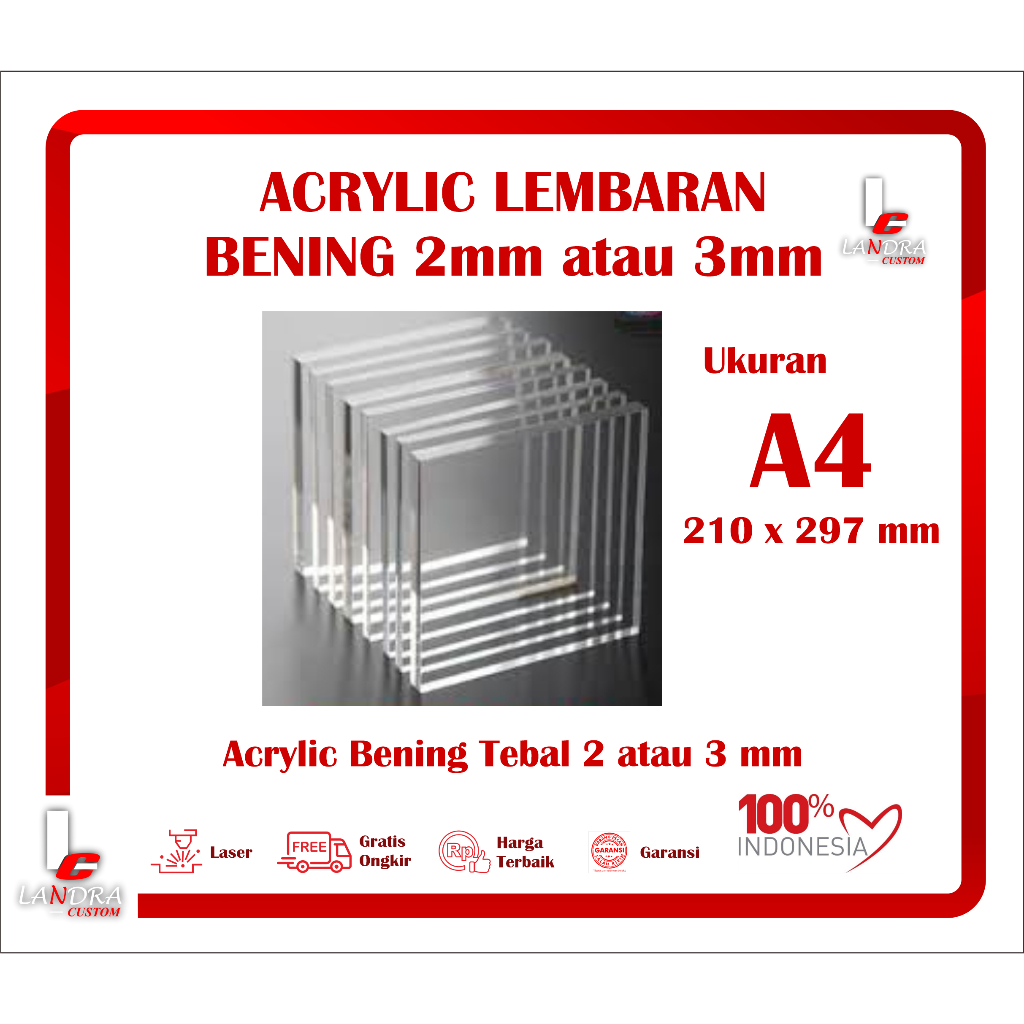 

Akrilik Bening Lembaran A4 - Acrylic Transpatan Lembaran A4 - Acrylic Sheet - Acrylic Clear