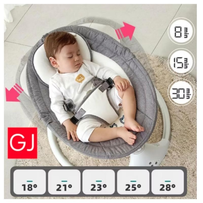 Ayunan Bayi Otomatis Elektrik Baby Swing Listrik Lipat Ayunan Bayi Otomatis lengkap dengan mainan da