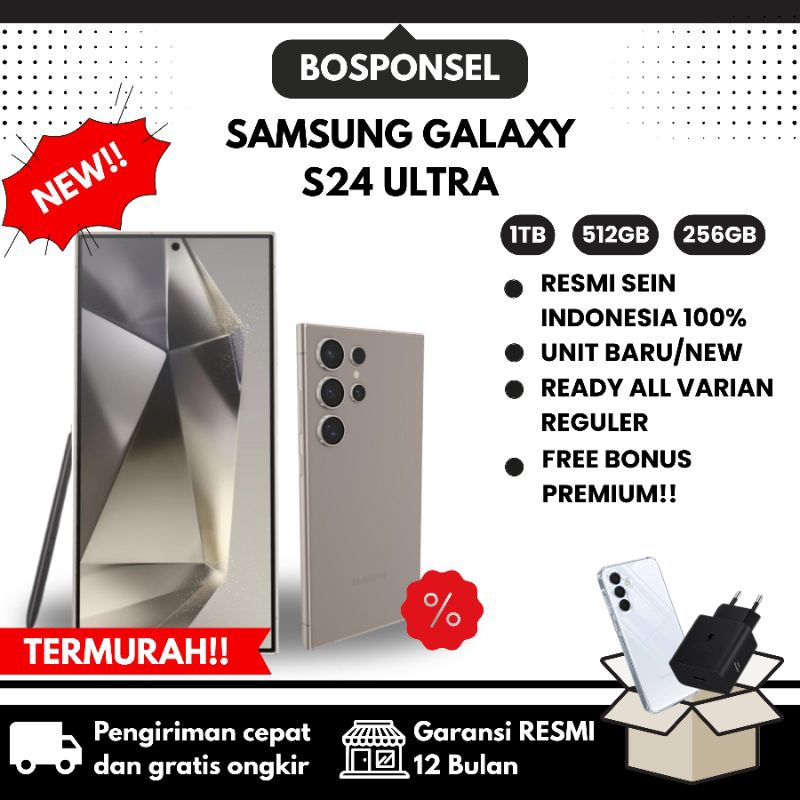 (TERMURAH) Samsung Galaxy S24 Ultra 1TB | 512GB | 256GB Garansi Resmi | Original | Gratis Ongkir