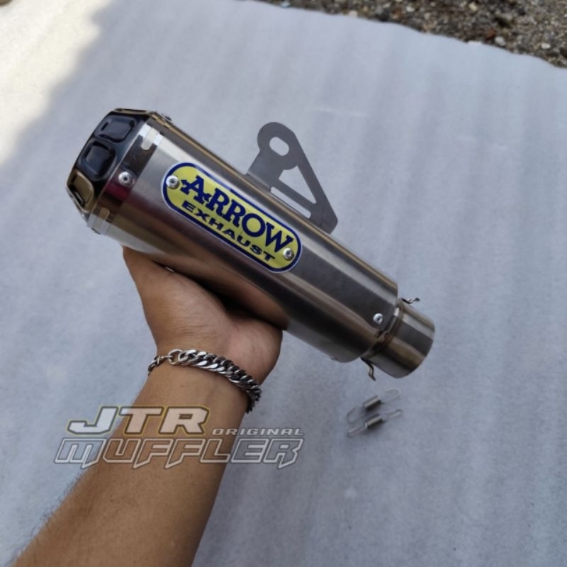 Silencer knalpot Arrow pro race Inlet 50mm untuk semua jenis motor