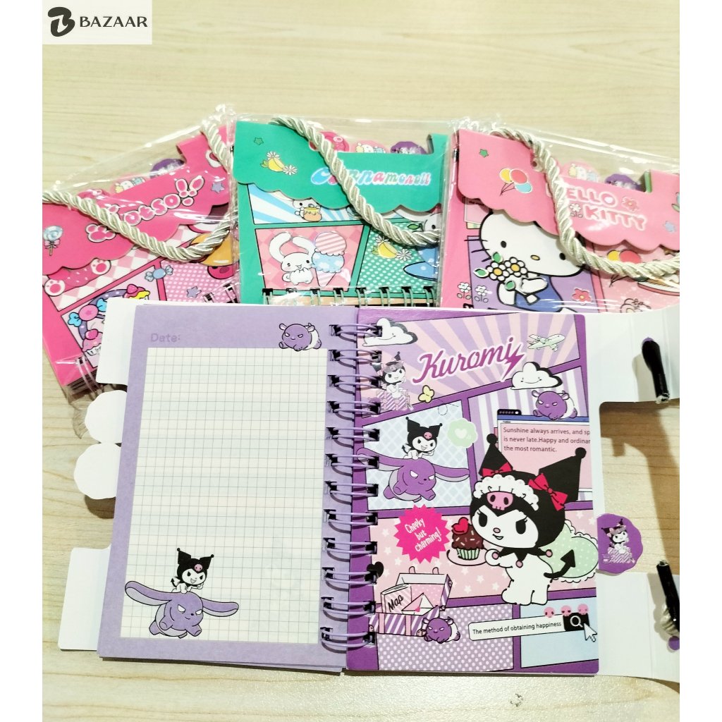 

Notebook Mini Diary Buku Catatan Notebook Aesthetic Lucu Notes Kecil Korea Sanrio Kuromi