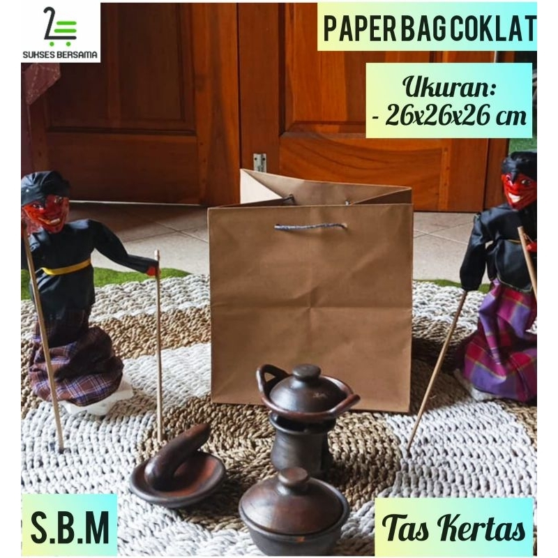 

Paper Bag Coklat Uk: P26XL26XT26 cm(LUSINAN/12 Pcs) /Tas Kertas/Tas Kado