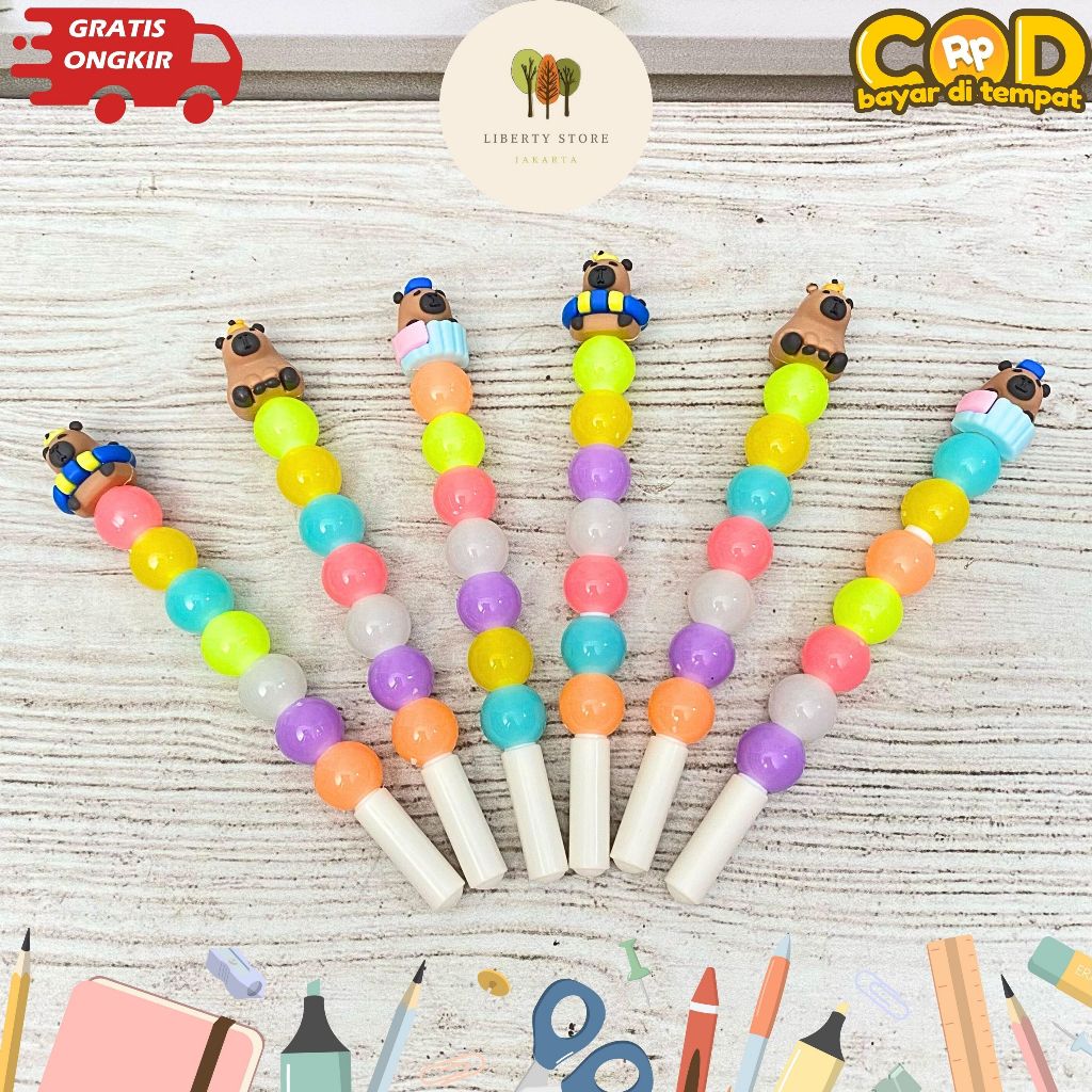 

Pulpen Gel Bola-Bola Capybara PGK-1826 Lucu Imut Alat Tulis