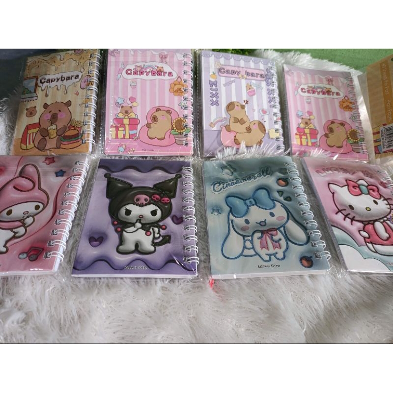 

Notebook Ring Diary Motif karakter viral sanrio dan Capibara