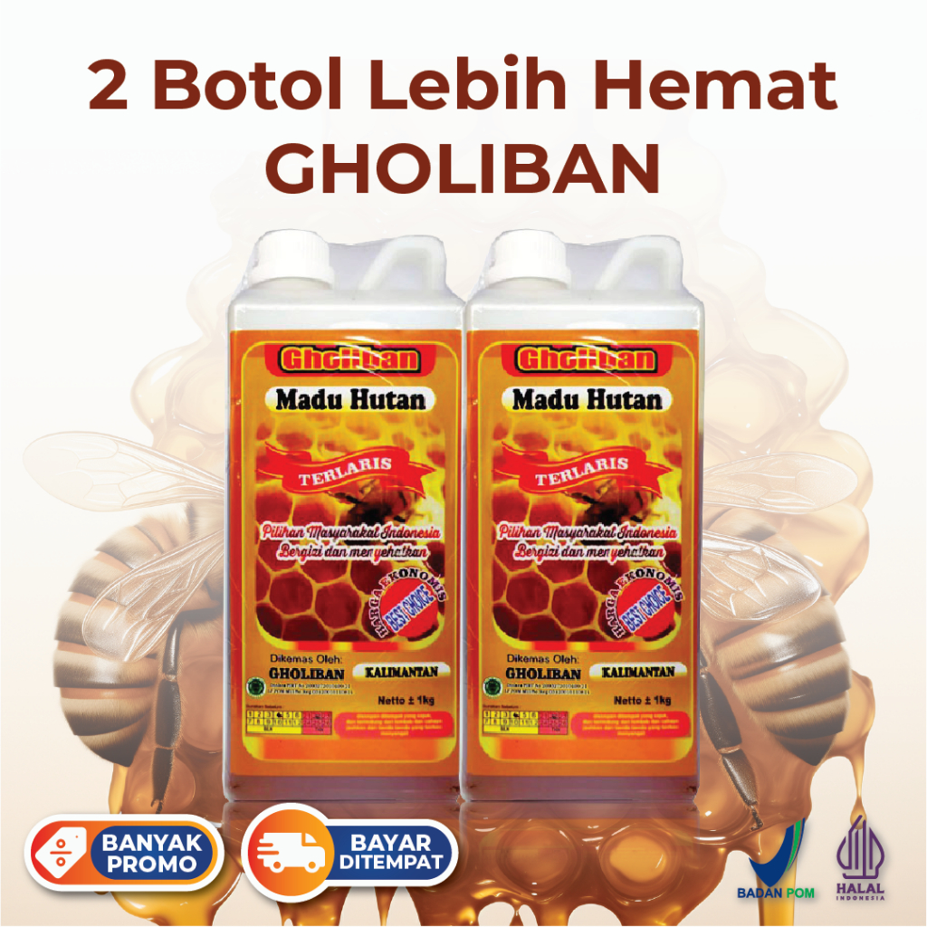 

Madu Gholiban Paket Hemat 2 Botol Original 2kg