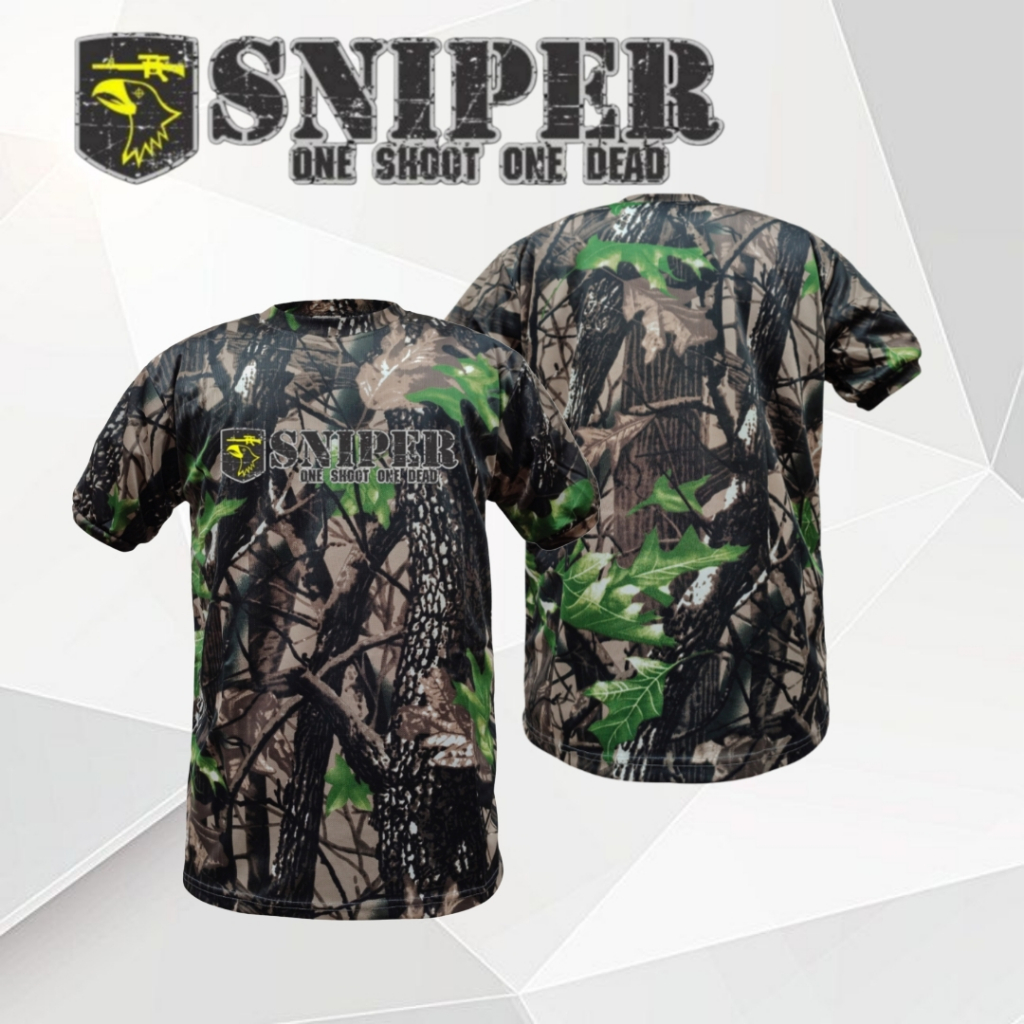 Kaos Camo sniper Lengan Pendek Sablon DTF