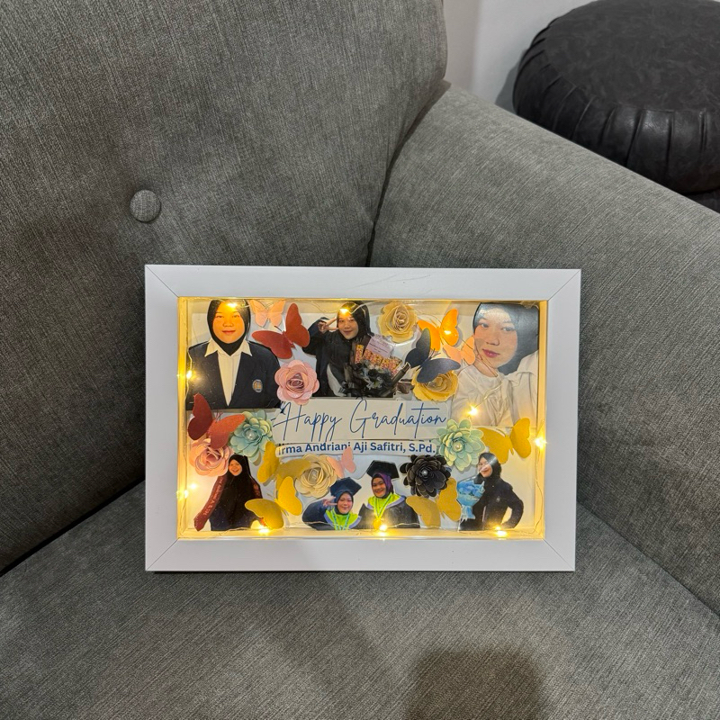 SCRAPFRAME - bisa custom foto & timbul 3D - sehari jadi - bisa 6foto