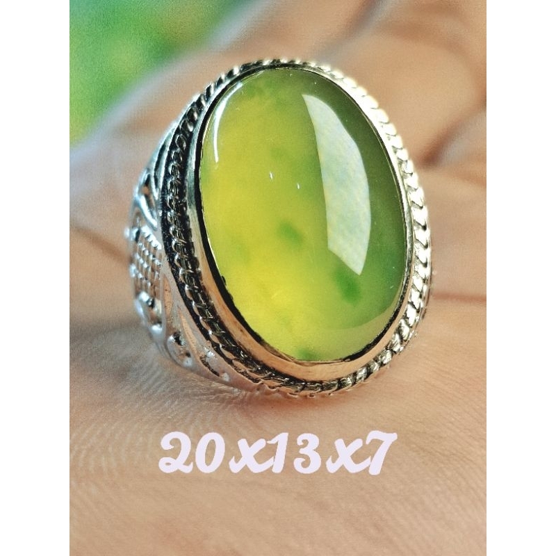 Cincin Batu Natural Idocrase Sungai Dareh Crystal Super | Plus Sertifikat / Memo Lab