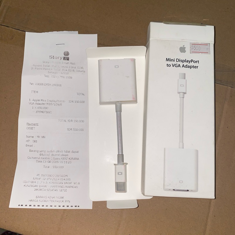 Mini Display Port to VGA Adapter for Macbook Air (Preloved)