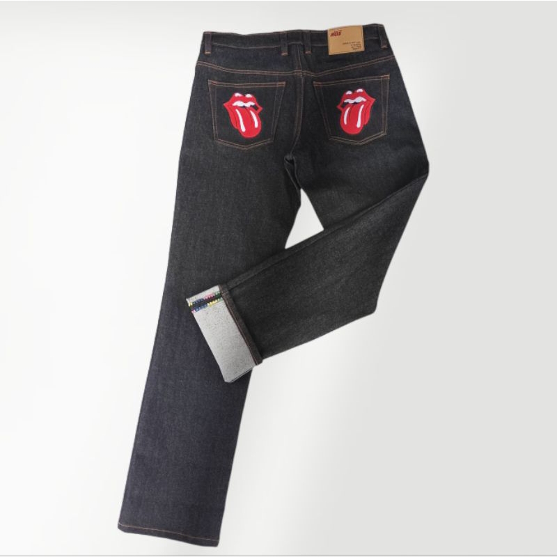 RAW DENIM SELVEDGE RAINBOW GLOSSA BALACK 14 OZ