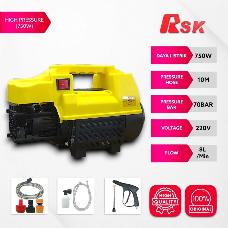 JET CLEANER ALAT STEAM HIGH PRESSURE CLEANER RSK C.03 750 Watt MESIN JET CLEANER SEMPROT AIR CUCI MO