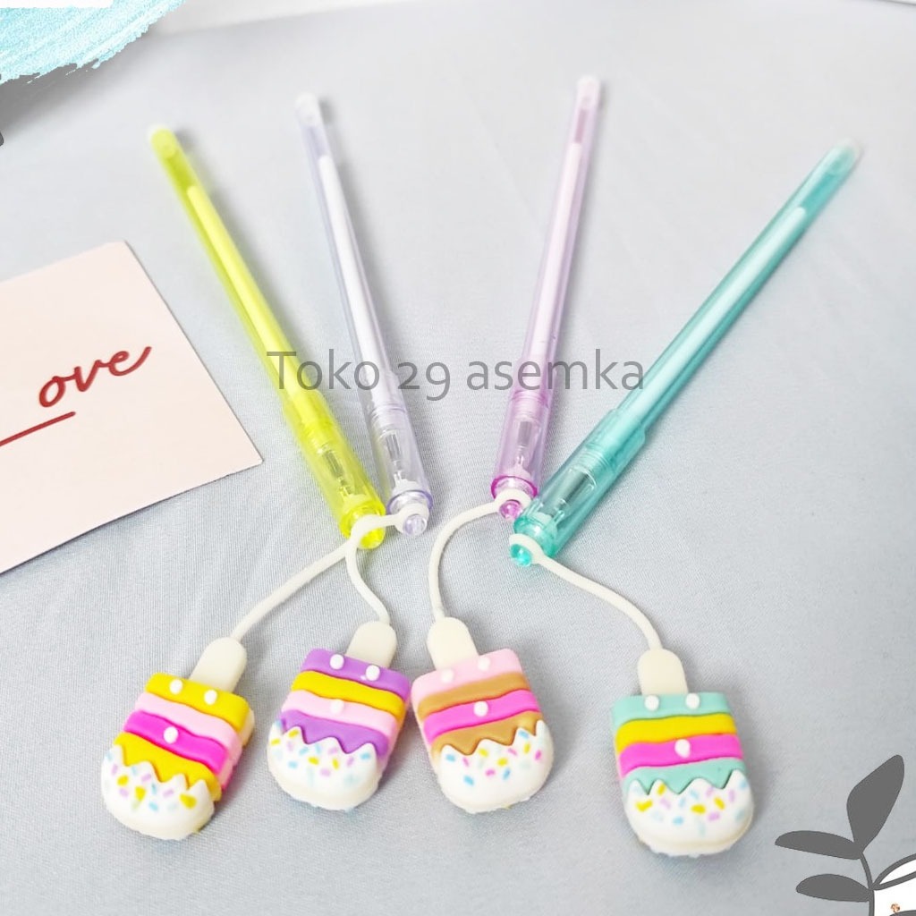 

PULPEN GANTUNGAN ES KRIM KARET ICE CREAM PEN BOLPEN PENA GEL KARAKTER ALAT TULIS SEKOLAH