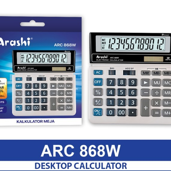 

ARASHI - KALKULATOR 12 DIGIT SOLAR PANEL