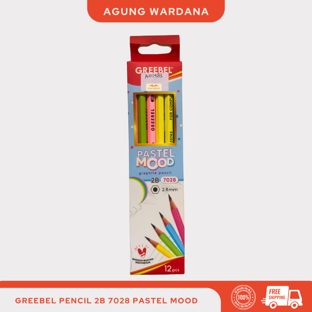 

GREEBEL PENCIL 2B 7028 PASTEL MOOD ISI 12 PCS