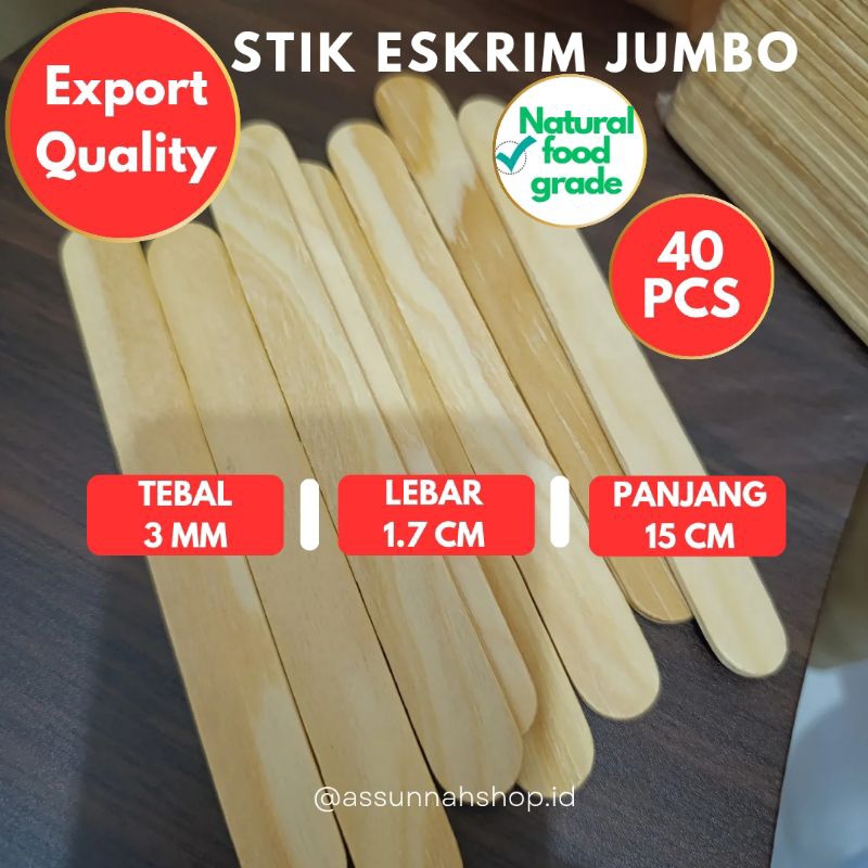 

Assunnahshop.id Stik Es Krim Jumbo Besar 40 pcs Kualitas Eksport | Stik Waxing Jumbo Export Quality