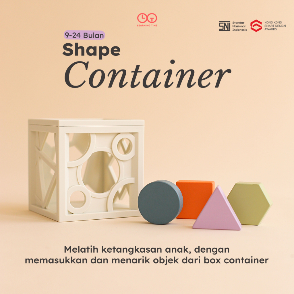 Learning Time- Shape Container-Mainan Melatih Fokus Anak/Mainan Motorik Halus/Mainan Edukasi Anak 1 