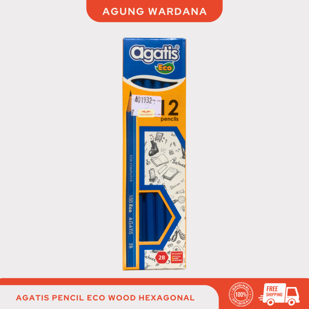 

AGATIS PENSIL 2B ECO WOOD HEXAGONAL ISI 12 PCS