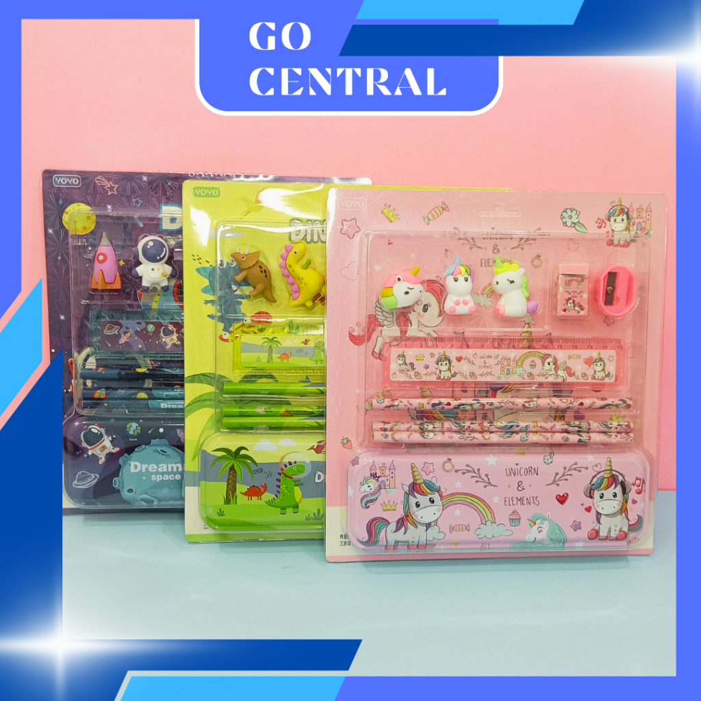 

{ GC } STATIONERY PENSIL SET PAKET ALAT TULIS SEKOLAH ANAK KARAKTER TEMPAT PENSIL