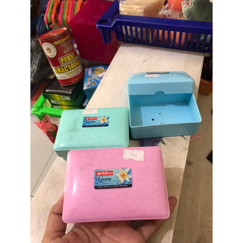 Tempat sabun mandi kotak merek LION STAR /tempat sabun mandi batang