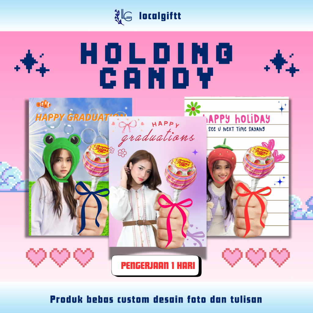 

Holding Candy | Bisa custom foto dan tulisan | Lolipop Candy | Lolipop Gift | Kertas holding candy | Candy holder | Hadiah lucu |