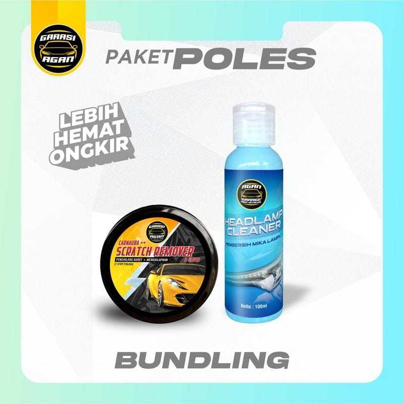 GARASI AGAN PAKET POLES Pembersih Mika Lampu Penghilang Baret Body Headlamp Cleaner Scratch Remover 