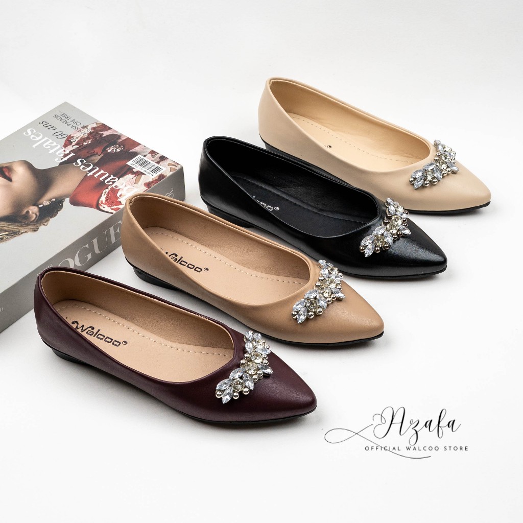 Crystale Flat Shoes Wanita Mewah – Sepatu Berlian Elegan untuk Kondangan By Walcoo