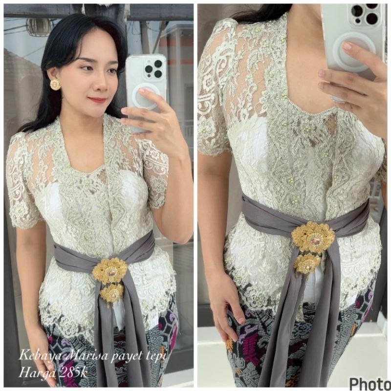 KEBAYA PAYET BROKAT LENGAN PENDEK