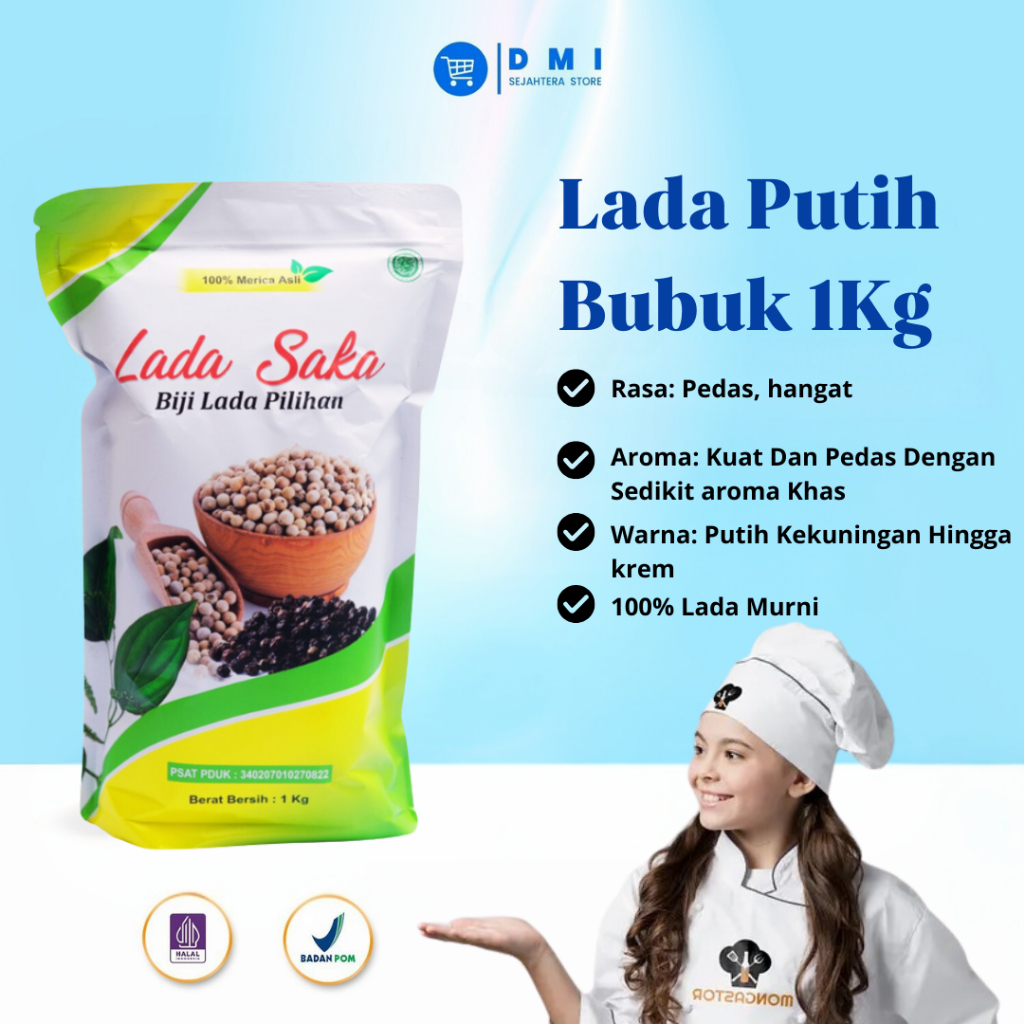 

Lada Putih Bubuk Original / Merica bubuk Original / Ground White Pepper - Quality Premium - 1KG