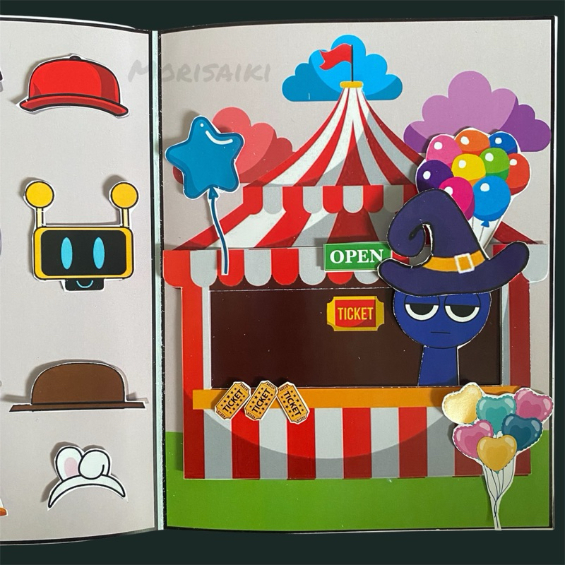 Paper Book Sprunki Roblox Mainan Anak Perempuan Dan Laki Laki Buku Busy Books Mainan Bongkar Pasang