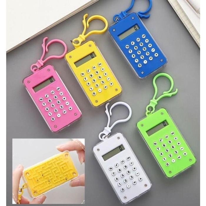 

serbagrosirmurah Gantungan Kunci Kalkulator Calculator Mini Slim Mainan Maze Keychain