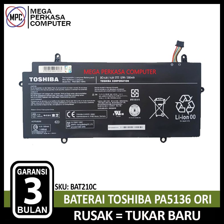 Original Baterai Toshiba Dynabook R634 R634/K R634/M PA5136U-1BRS