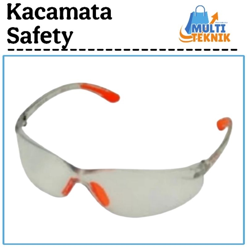 Kacamata Safety Sporty - Kacamata Gerinda Las - Kacamata Anti Debu Glasses Bening