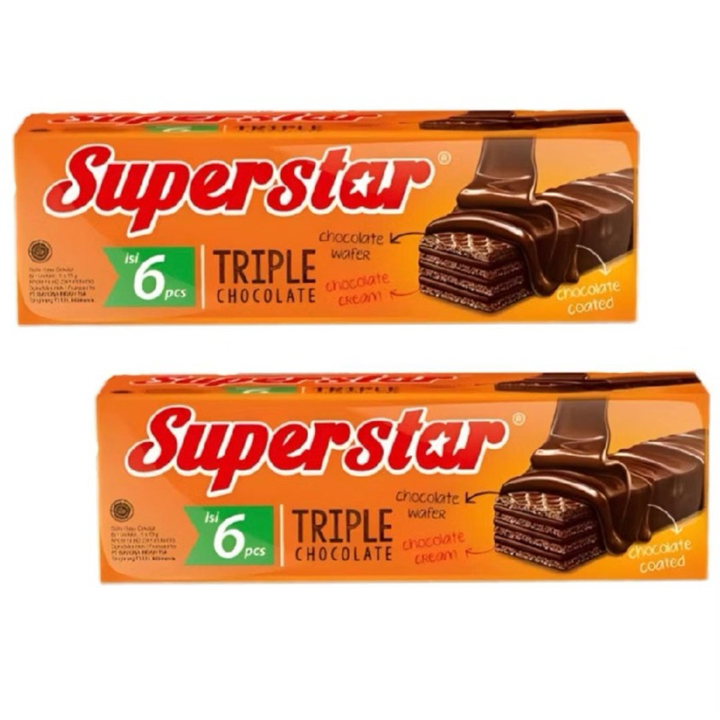 

SUPERSTAR Wafer Bersalut Cokelat isi 6x12g