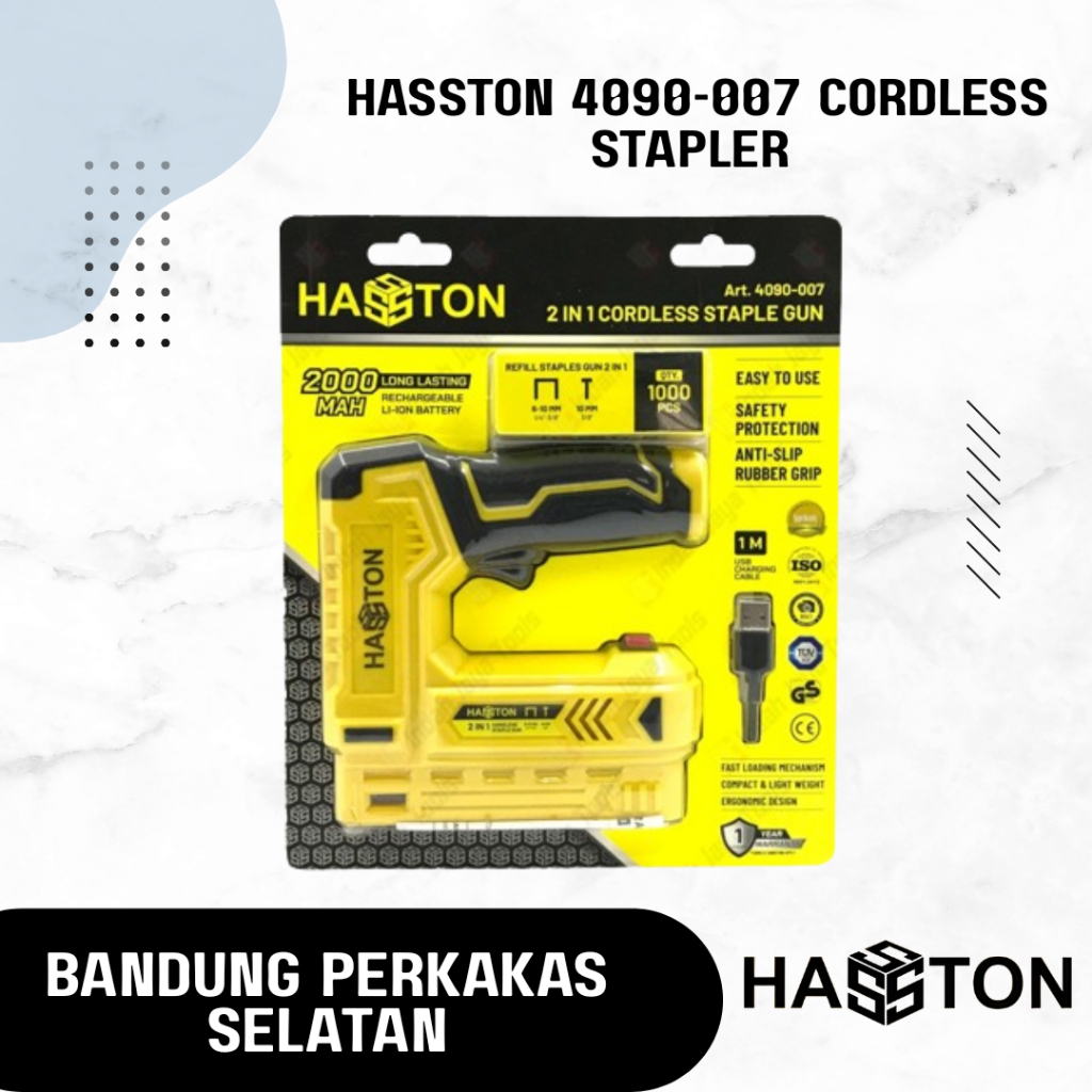 HASSTON 4090-007 Cordless Stapler - Mesin Paku Staples Tembak Baterai