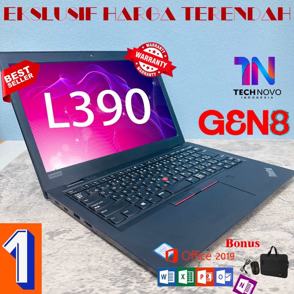 Lenovo thinkpad second laptop L390 core I5 GEN8 14inch Peningkatan baru laptop original berkualitas 