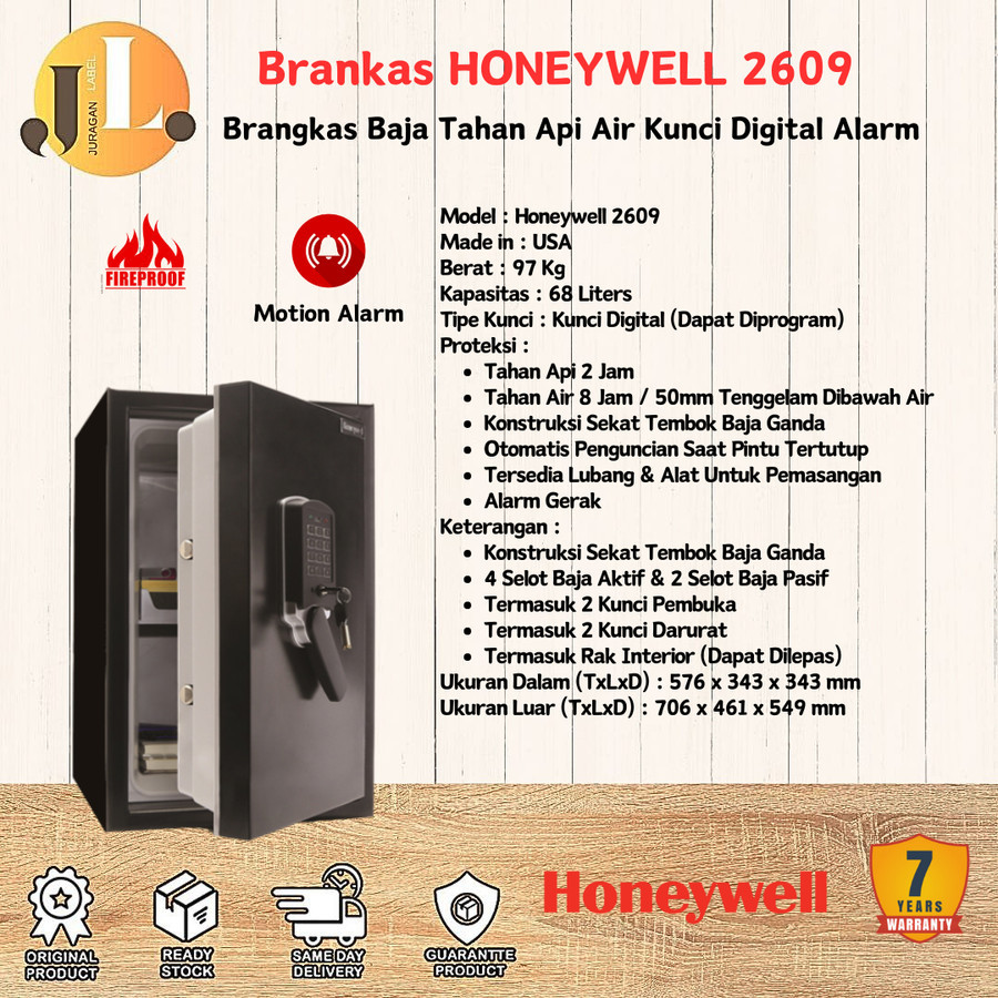 Brankas HONEYWELL 2609 Brangkas Baja Tahan Api & Air - Kunci Digital