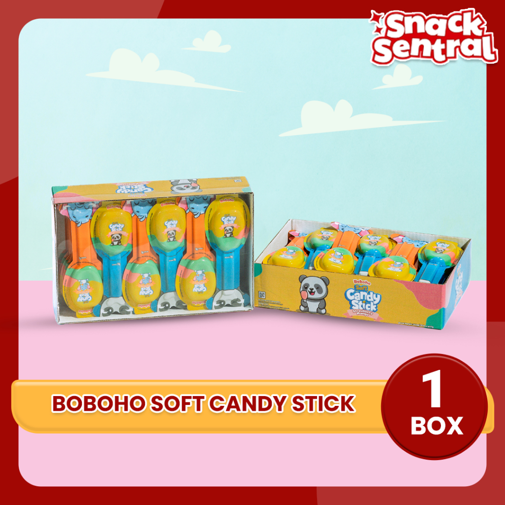 

Permen Jelly Stick Rasa Strawberry Mango - Boboho Soft Candy Stick 1 Box 30pcs