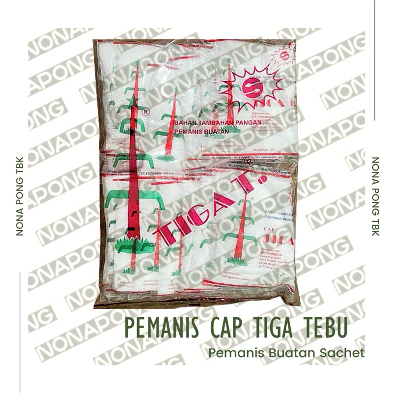 

Pemanis | Sakarin | Pemanis Cap Tiga Tebu 25gram | Sakarin Cap Tiga tebu 25gram