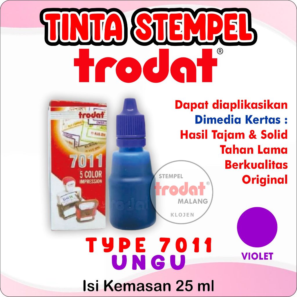 

Tinta Trodat 7011 violet / Warna ungu / Refil tinta Trodat Original